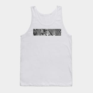 Photo-art zebra  stripes in oblong Tank Top